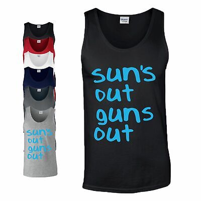 Suns Out Guns Out Vest Funny Slogan Summer Gym Clothing Birthday Men Tank Top