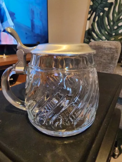 BMF Beer Stein,  clear glass made in West Germany