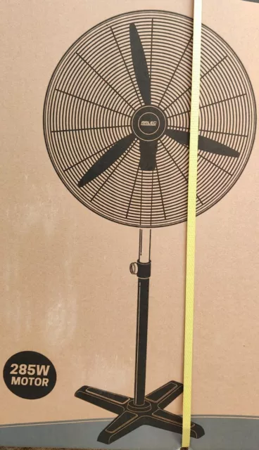 NEW ARLEC 750mm Industrial Pedestal Fan 285watts Black 17400m/h NEW PICKUP MELB. 2