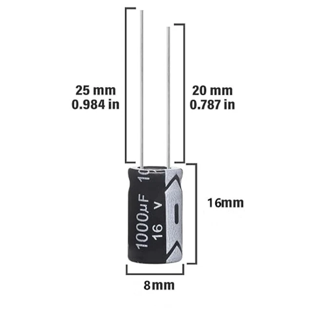 Condensatore elettrolitico 16V 1500uF 2200uF 3300uF 4700uF 6800uF
