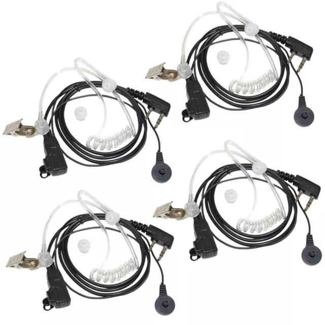 4x HQRP Hands Free Headsets for Kenwood Pro-Talk Pro-Power Free-Talk Protalk XLS