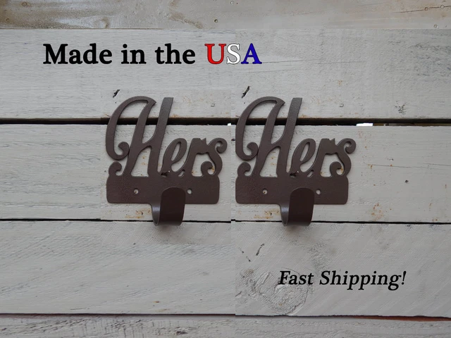 Hers and Hers Towel Hooks-Bathroom Decor-Wedding Gifts-Anniversary Gifts-CR1085