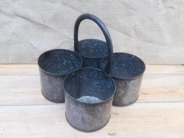 Portador de especias de hojalata vintage - maceta de hierbas, macetas