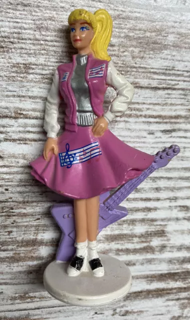 Vintage Barbie Guitar Mini PVC Figure Arco Mattel 1989 Cake Topper Miniatures