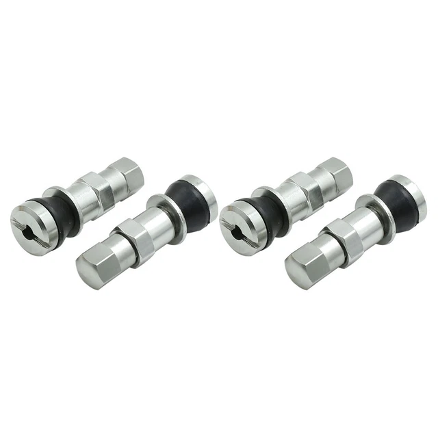 4pc argent Aluminium ton Pneu sans tube Auto tige valve bouchon anti-poussière