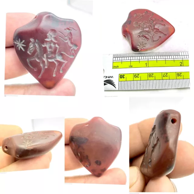 Roman ancient agate intaglio king seal stone amulet