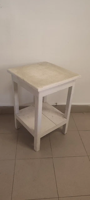 vecchio tavolino anni 50 in legno cm 42x42x62h