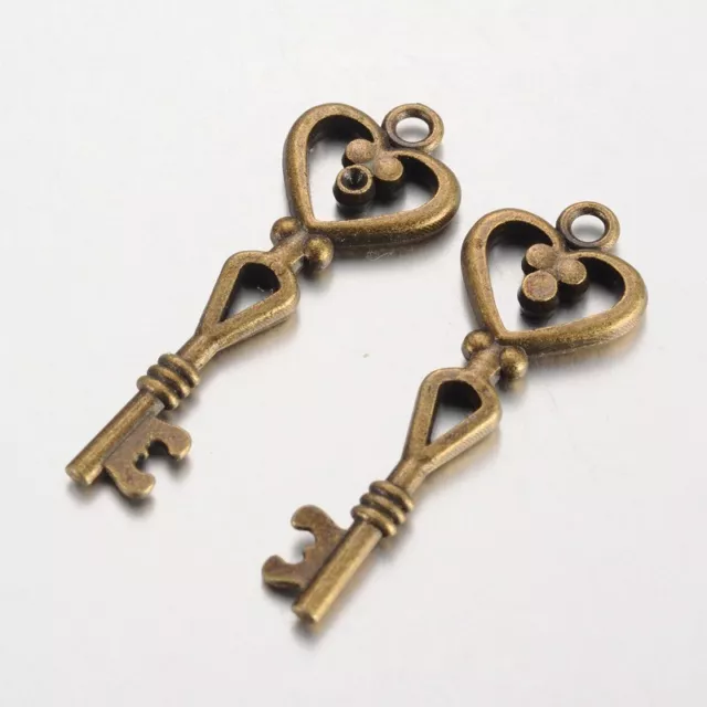 10 x Bronze Color Skeleton Key Antique Old look Key keys Tibetan