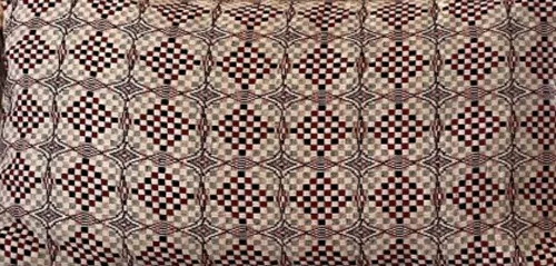 New Primitive BRICK RED NAVY BLUE LOVER'S KNOT COVERLET Bedspread Cover TWIN