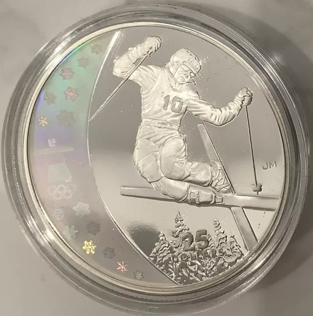 2008 Silver $25 Dollar Vancouver 2010 Olympics Freestyle Skiing Proof Coin w COA