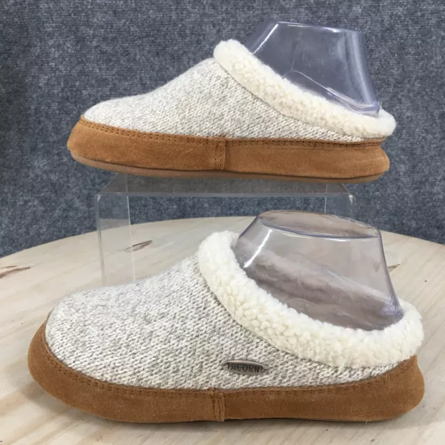 Acorn Sandals Womens 6 Casual Comfort Slip On Mule Ragg Slippers Gray Fabric