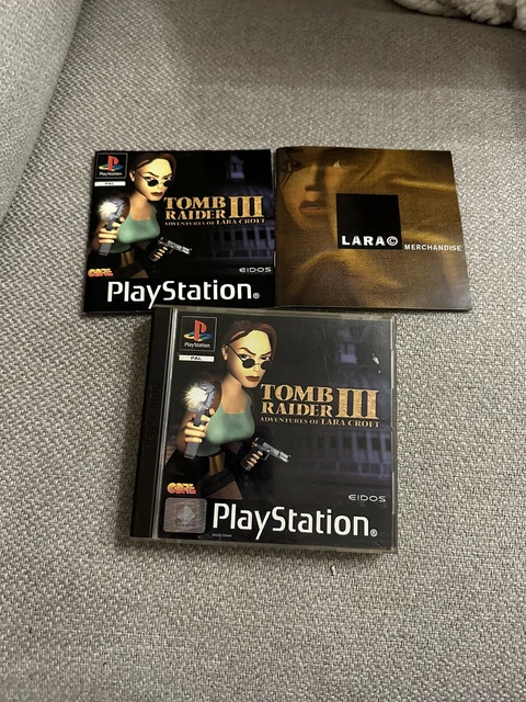 Tomb Raider 3 PS1 (COMPLETE) Lara Croft black label Sony PlayStation rare