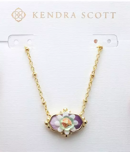 NEW Authentic KENDRA SCOTT  577 Elisa Flower Petal Pastel MoP Pendant Necklace