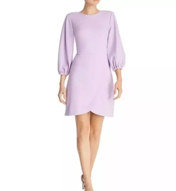 Shoshanna Garda Crew neck Textured crepe dress, Lavender, Size 8