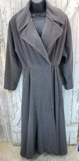 Ralph Lauren Collection Purple Label Maxi Long Gray 100% Cashmere Coat US 10