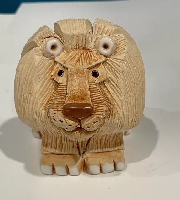 Vintage Artesania Rinconada Uruguay Lion Art Pottery