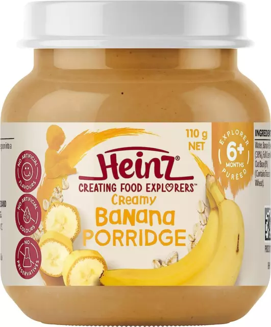 Heinz Creamy Banana Porridge for 6+ Months Babies 110g Pack of 6