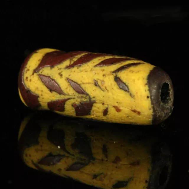 Genuine ancient glass beads: Migration period, Germanic trail bead, 6 century