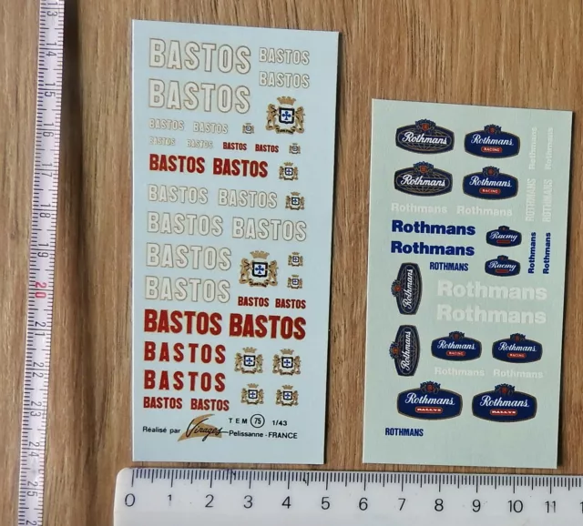 DECALS BASTOS ROTHMANS 1/43ème