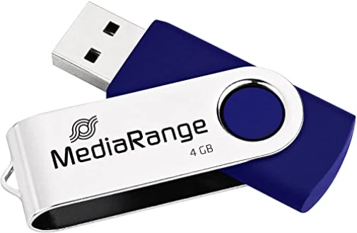 MediaRange USB-Stick MR907 blau, silber 4 GB NEW
