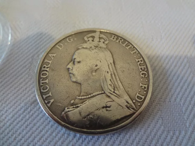 Queen Victoria silver crown 1891 Jubilee head