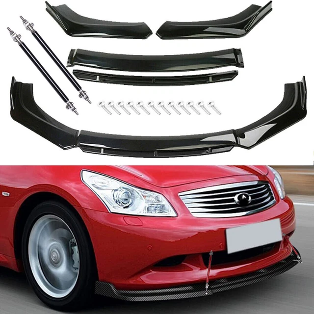 For INFINITI G37 G35 Front Bumper Lip Spoiler Splitter Body Kit Glossy Black