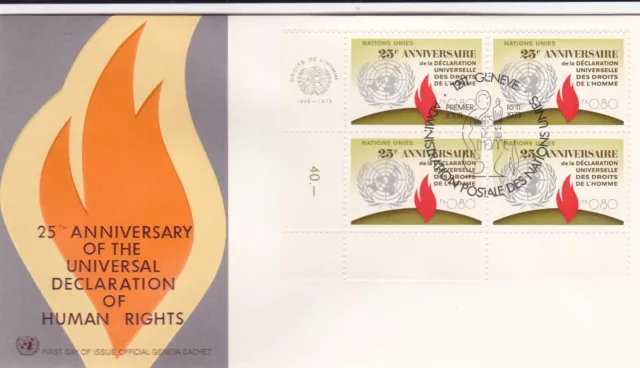 L75 - Enveloppe 1Er Jour - Nations Unies - Declaration Of Human Rights - 1973 .