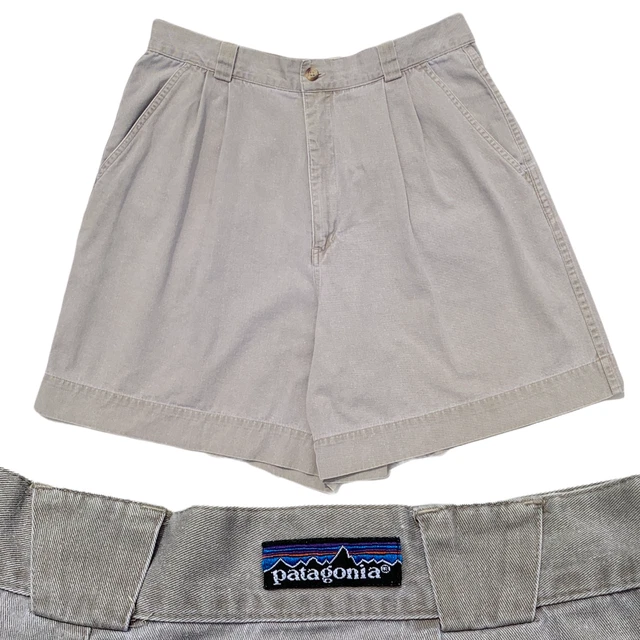 VTG 1990s Patagonia Shorts High Waist Pleated Tan Khaki Women 16