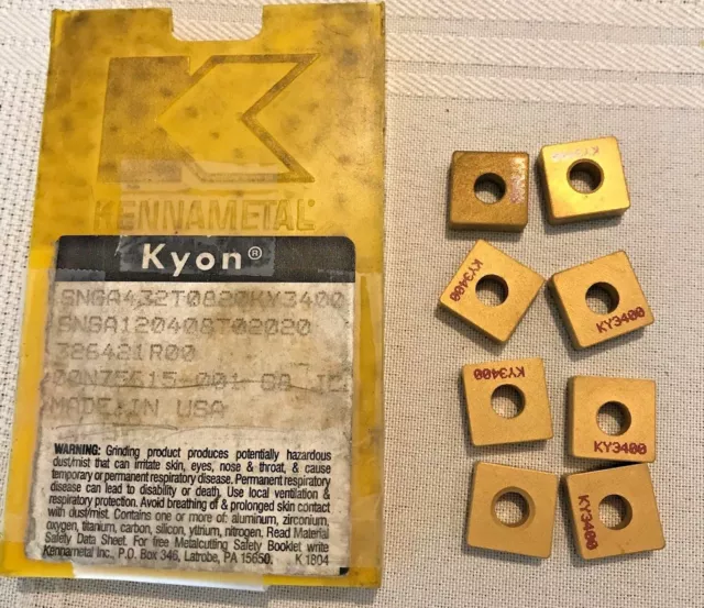 Kennametal Ceramic Inserts - SNGA432T0820 KY3400 - Qty. 8 - NEW!!