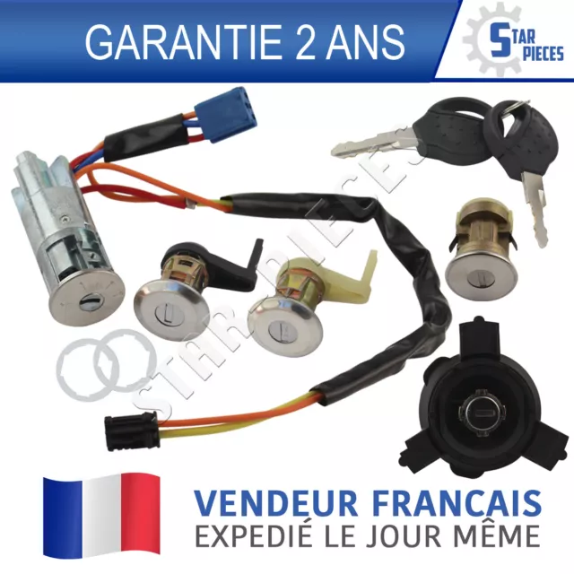 Kit Serrure Barillet Neiman Antivol Direction + Bouchon Peugeot 206 > 1998