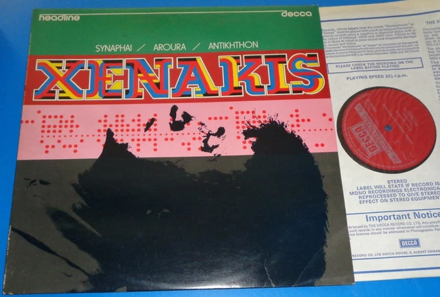 Howarth/Madge XENAKIS Synaphai/Aroura/Antikhthon - Decca Headline HEAD 13 Howarth/Madge XENAKIS Synaphai/Aroura/Antikhthon - Decca Headline HEAD 13