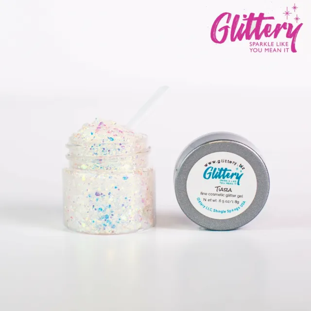 Tiara - Glittery - Biodegradable Fine Glitter Gel- Festival glitter .65 oz