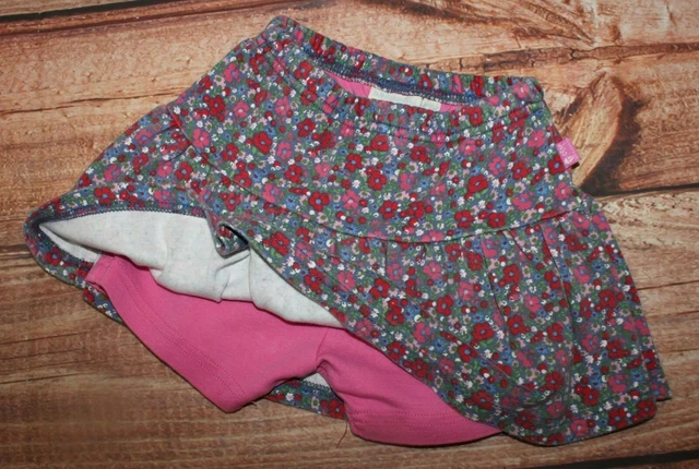 Jojo Maman Bebe Baby Girl 12-18 Months Skirt Skort 100% Cotton Pimk Floral