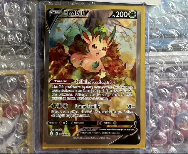 Carte Pokemon Phyllali V alternative 167/203 Évolution Céleste EB07 MISSCUT NEUF