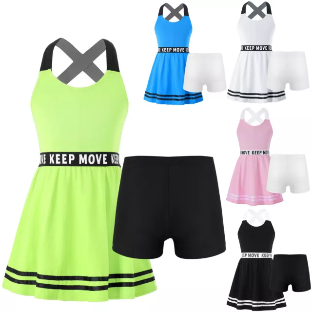 Abbigliamento sportivo per bambine abito da tennis e pantaloncini sportivi set abbigliamento da golf abbigliamento da ballo 2