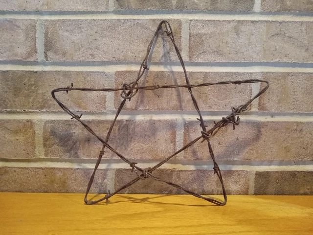Star Of David Primitive Metal Artwork 9" H X 11" W