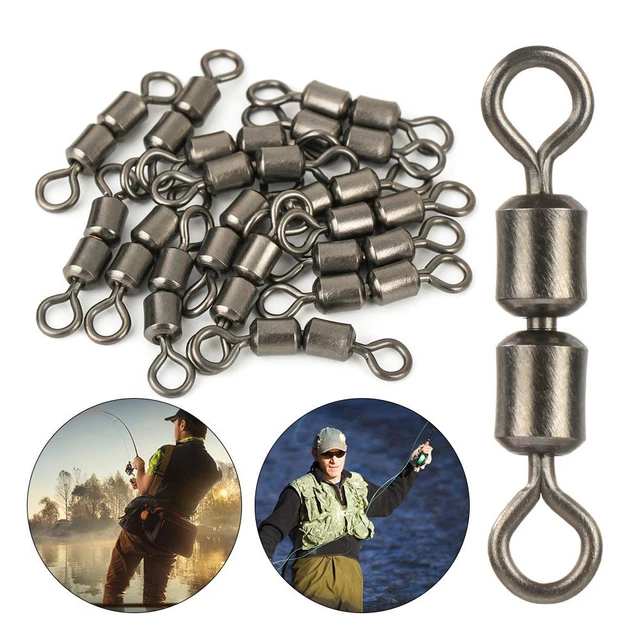 20 émerillons Rapides Avec Snap Pour Pêche - Roulement à Billes - Acier Inox - 33-180lb