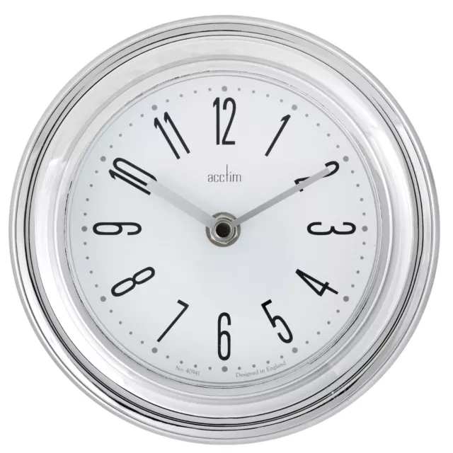 Acctim Riva Small Wall Clock Quartz Chrome Effect 17.5cm