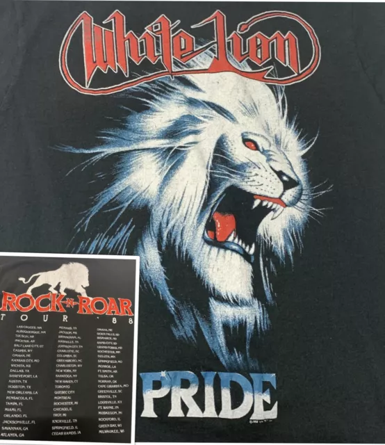 REAL - White Lion Pride Tour Band Shirt Rare M 80’s Band Shirt 1988 Rock N Roar