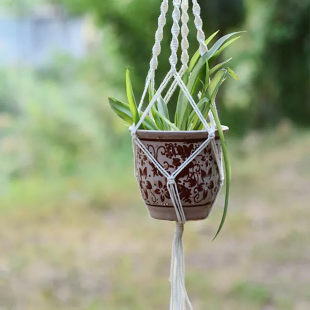 1Pot Holder Macrame Plant Hanger Hanging Planter Basket Jute Braided Rope ..x 2