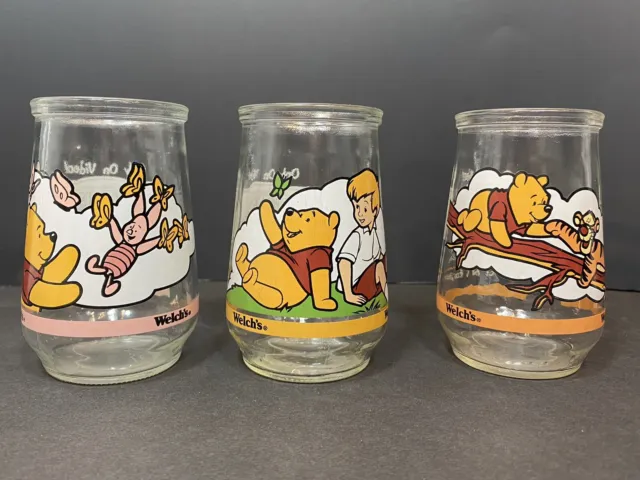 Welch’s Jelly Glasses Winnie the Pooh Lot Of 3