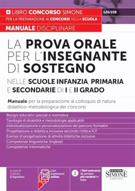 La prova orale per l'insegnante di sostegno nelle scuole infanzia, primari...