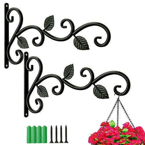 Wrought Iron Plant Hanger Wall Bracket Rustic Hook for Hanging Flower...