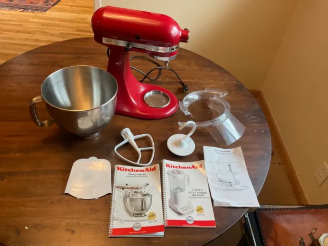 KitchenAid Artisan Series 5 Quart Tilt-Head Stand Mixer - Red - W/Attachments