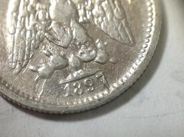 1897 CnM Culiacan 5 Centavos Mexico Mint Silver Coin