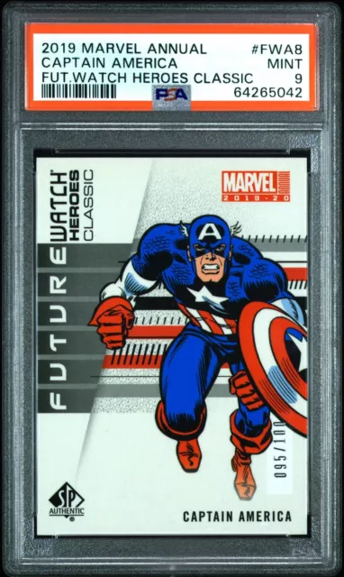 2019 Ud Marvel Annual Future Watch Heroes Captain America Psa 9 /100 Pop 1