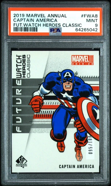 2019 Ud Marvel Annual Future Watch Heroes Captain America Psa 9 /100 Pop 1