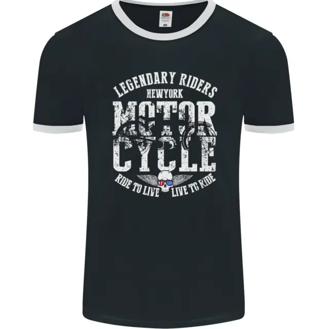 T-shirt leggendaria motociclista motociclista motociclista biker uomo ringer fotol