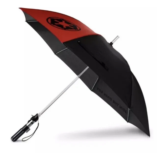 Disney Parks Star Wars Light-Up LIGHTSABER Umbrella Galactic Empire Insignia