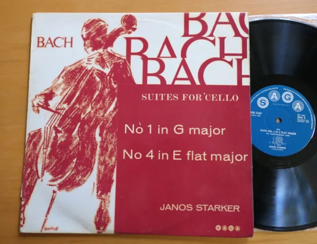 XID 5167 Janos Starker Bach Suites For Cello Nos. 1 & 4 Saga Mono NM